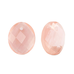 Ciondoli in pietra naturale Vetro ovale rosa