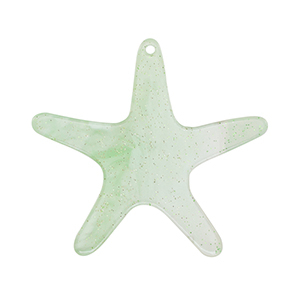 Pendenti in resina  a forma di stella marina verde menta