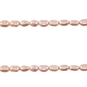 BQ Perle di acqua dolce chicco di riso rosa pastello