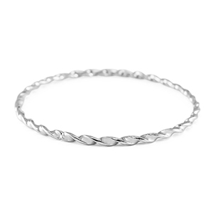 Bracciali in acciaio inossidabile contorto argento