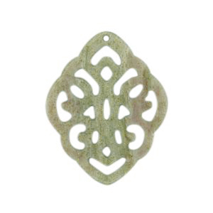 Pendenti in resina rombo in stile barocco grigio cenere-verde