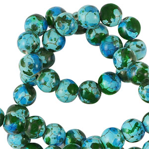 Perline di ceramica 6mm verde-blu