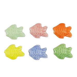 Perline di ceramica pesce multicolore