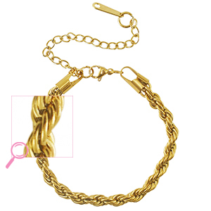 Bracciali in acciaio inossidabile contorto oro