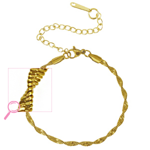 Bracciali in acciaio inossidabile contorto oro
