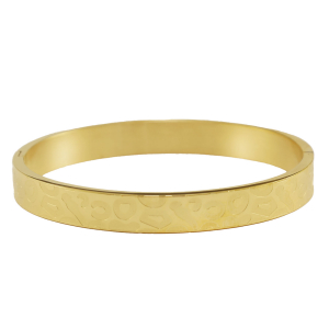 Bracciali in acciaio inossidabile con stampa leopardo oro