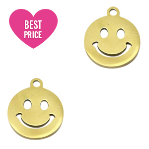 Ciondoli in acciaio inossidabile smiley oro