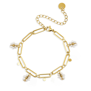 Bracciali in acciaio inossidabile perle oro
