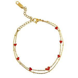 Bracciali in acciaio inossidabile cuore oro