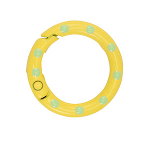 Componenti colorati anello bris&eacute; portachiavi giallo-verde