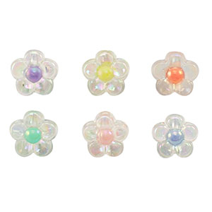 Perline in acrilico fiore multicolore
