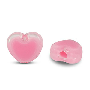 Perline in acrilico cuore rosa