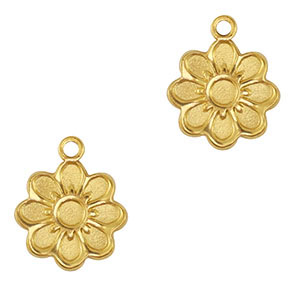 Ciondoli in acciaio inossidabile fiore oro