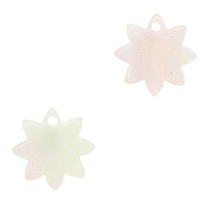 Pendenti in resina fiore multicolore lilla-verde