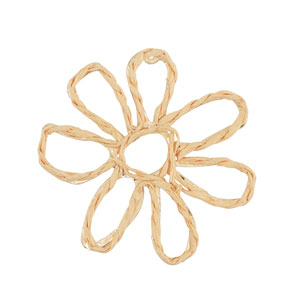 Pendenti in rafia fiore 55mm pesca chiaro