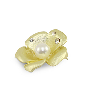 Broches fiore con perla oro