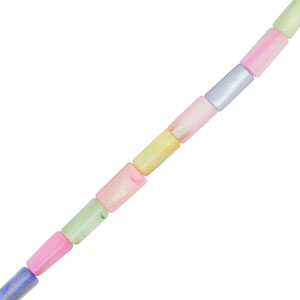 Perline di conchiglia tubo multicolore pastello