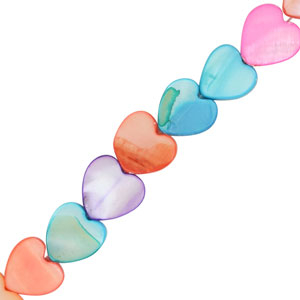 Perline di conchiglia cuore multicolore