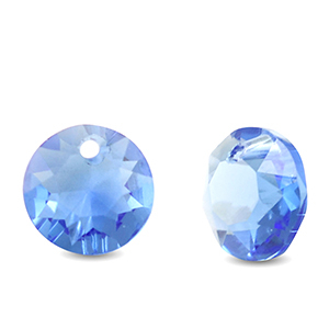 Pendenti di vetro Crystal Glass tonda blu zaffiro