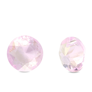 Pendenti di vetro Crystal Glass tonda rosa chiaro