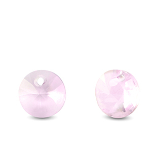 Pendenti di vetro Crystal Glass tonda rosa chiaro