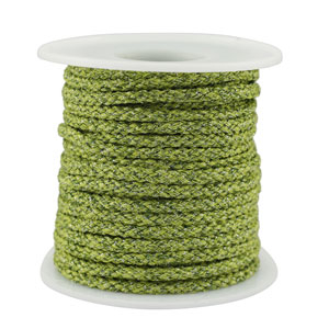 Cordoncino intrecciato alla moda 3.5mm verde-argento