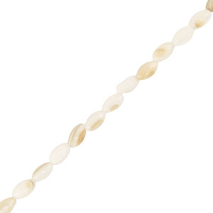 Perline di conchiglia ovale bianco-sabbia marrone