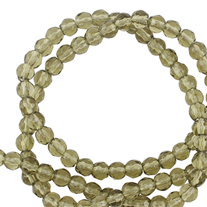 Perline in pietra naturale 4mm sfaccettate effetto verde olivastro