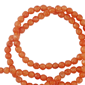 Perline in pietra naturale 3mm sfaccettate effetto arancio