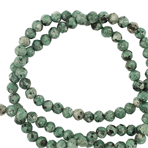 Perline in pietra naturale 3mm sfaccettate effetto verdoso gris
