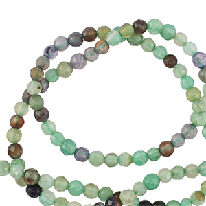 Perline in pietra naturale Quarzo 3mm sfaccettate effetto verde multicolore