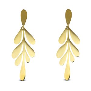 Orecchini in acciaio inossidabile foglia oro