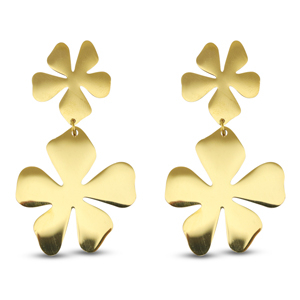 Orecchini in acciaio inossidabile fiore oro