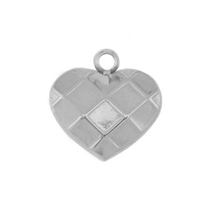 Ciondoli in acciaio inossidabile cuore argento