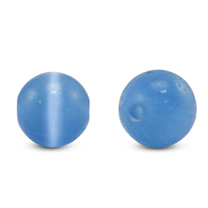 Perline di vetro 6 mm Occhio di gatto blu
