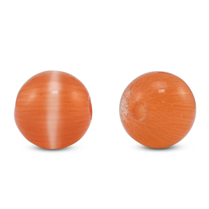 Perline di vetro 6 mm Occhio di gatto arancione