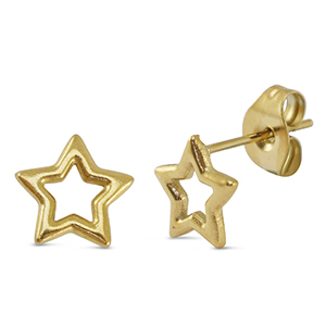 Orecchini in acciaio inossidabile stella oro