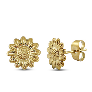 Orecchini in acciaio inossidabile fiore oro