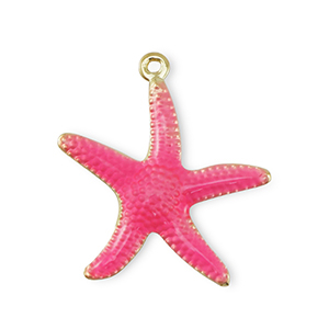 Metallo TQ in ottone ciondolo stella marina oro-rosa scuro