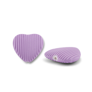 Perline in acrilico cuore viola