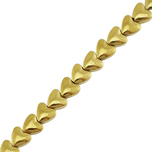 Perline di ematite a forma di cuore 4mm oro