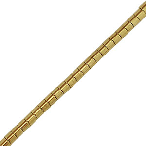 Perline di ematite tubo 2mm oro