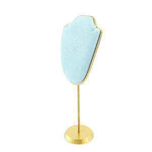 Espositore per bigiotteria busto per collane blu ghiaccio-oro