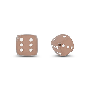Perline in acrilico dadi marrone taupe