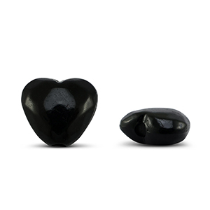 Perline in acrilico cuore nero
