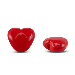 Perline in acrilico cuore rosso