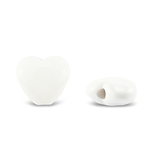 Perline in acrilico cuore bianco