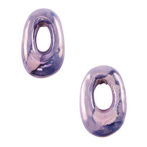 Perline di ceramica greca DQ ovale blu viola