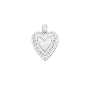 Ciondoli in acciaio inossidabile cuore argento