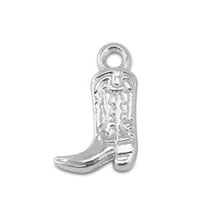 Ciondoli di metallo cappello stivale da cowboy argento
